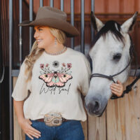 Tee Shirt Printed Edgy Vintage Butterfly Wild Soul