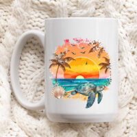 Alternative view of Ceramic Mug Printed Beach Lake River Pick Your Design 11 oz Capacity