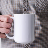 Sublimation Blank - Unprinted Ceramic Mug Shiny All White 15 oz Capacity (Printed 15oz Mugs $5.95 each) *minimum order one tray of 12 mugs*