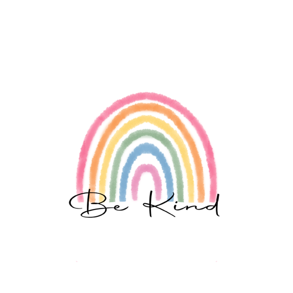 Tee Shirt Printed Affirmation Rainbow Be Kind