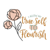 Tee Shirt Printed Affirmation True Self To Flourish
