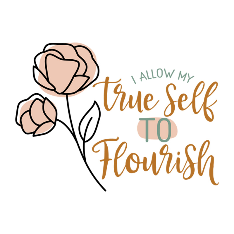 Tee Shirt Printed Affirmation True Self To Flourish
