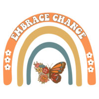 Tee Shirt Printed Affirmation Embrace Change Butterfly