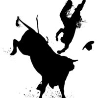 Tee Shirt Printed Country Bull Bucking Cowboy