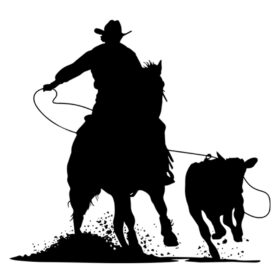 Tee Shirt Printed Country Cowboy Roping Calf  Right
