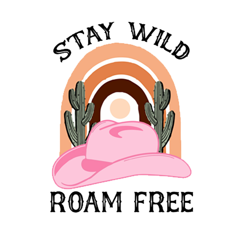 Tee Shirt Printed Country Stay Wild Roam Free