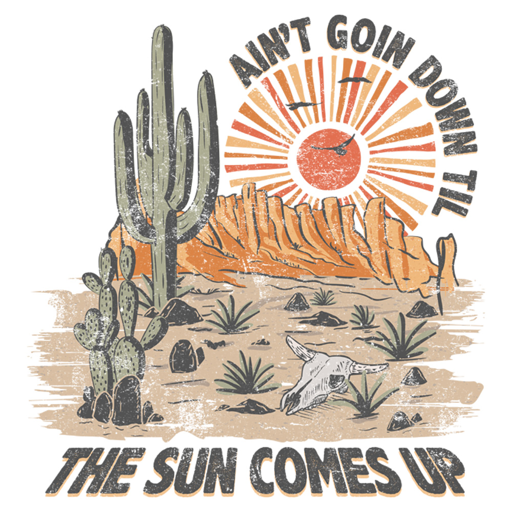 Tee Shirt Printed Country Ain't Going Down