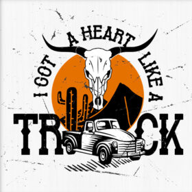 Tee Shirt Printed Country Heart Like A Truck