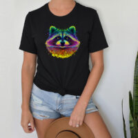 Tee Shirt Printed Beautiful Racoon