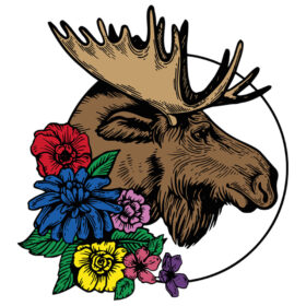 Tee Shirt Printed Beautiful Moose
