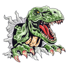 Alternative view of Tee Shirt Printed Beautiful T-Rex Green