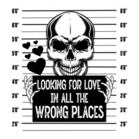 Tee Shirt Printed Edgy Looking for Love