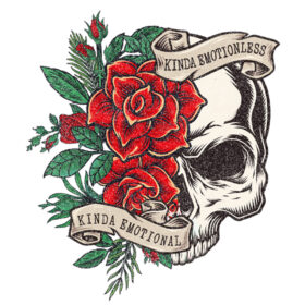Tee Shirt Printed Edgy Kinda Emotionless Skull