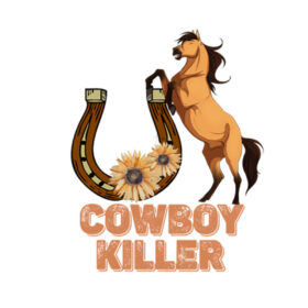 Tee Shirt Printed Edgy Cowboy Killer Horseshoe