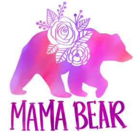 Tee Shirt Printed Family Mama Bear