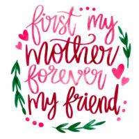 Tee Shirt Printed Family First My Mother