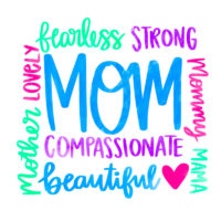 Tee Shirt Printed Family Mom Fearless Strong