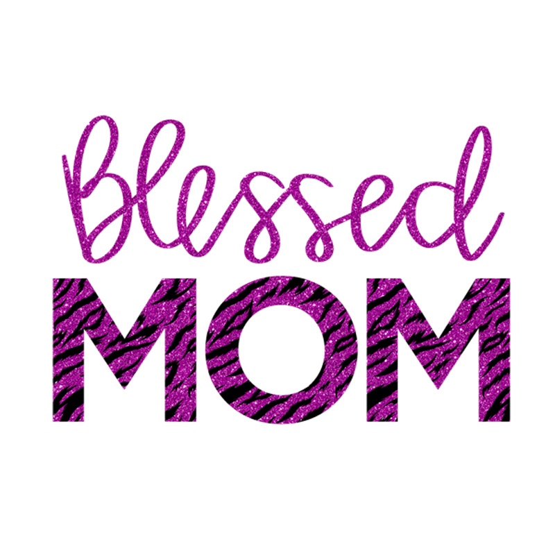 Tee Shirt Printed Family Blessed MOM purple