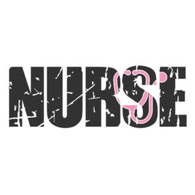 Tee Shirt Printed Nurse Retro Black Nurse Stethoscope