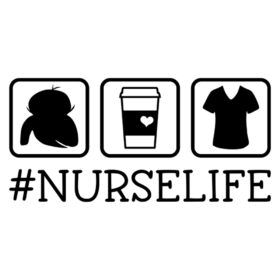 Tee Shirt Printed Nurse Nurse Life Symbols