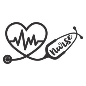 Tee Shirt Printed Nurse Nurse Life Stethoscope In Heart