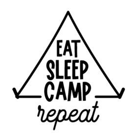Tee Shirt Printed Outdoors Eat Sleep Camp Repeat