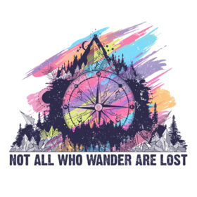 Tee Shirt Printed Outdoors Not All Who Wander