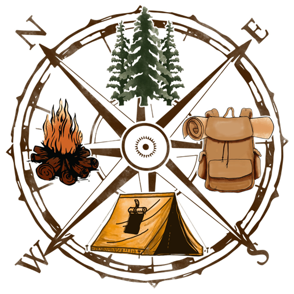Tee Shirt Printed Outdoors Compass Camping Pictures