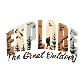 Tee Shirt Printed Outdoors Explore The Great Outdoors