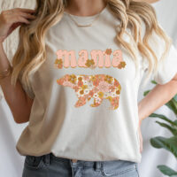 Tee Shirt Printed Outdoors Mama Bear FREE NAMEDROP