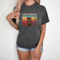 Tee Shirt Printed Outdoors Bear I Hate People