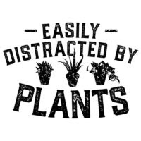 Tee Shirt Printed Plants Easily Distracted By Plants Black