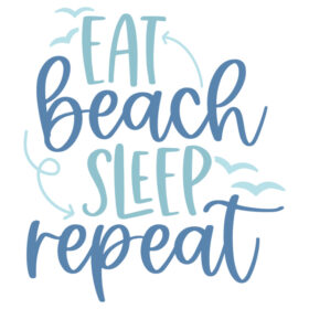 Tee Shirt Printed Summer Eat Beach Sleep Repeat