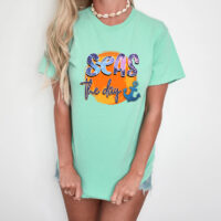 Tee Shirt Printed Summer Seas The Day FREE NAMEDROP