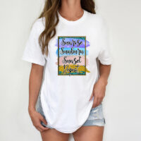 Tee Shirt Printed Summer Sunrise Sunburn Sunset Repeat