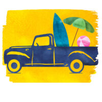 Tee Shirt Printed Summer Truck FREE NAMEDROP
