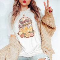 Tee Shirt Printed Vintage Walkin on Sunshine