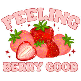 Tee Shirt Printed Vintage Feeling Berry Good