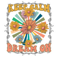 Tee Shirt Printed Vintage Keep Calm Dream On