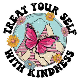 Tee Shirt Printed Vintage Treat Yourself With Kindness