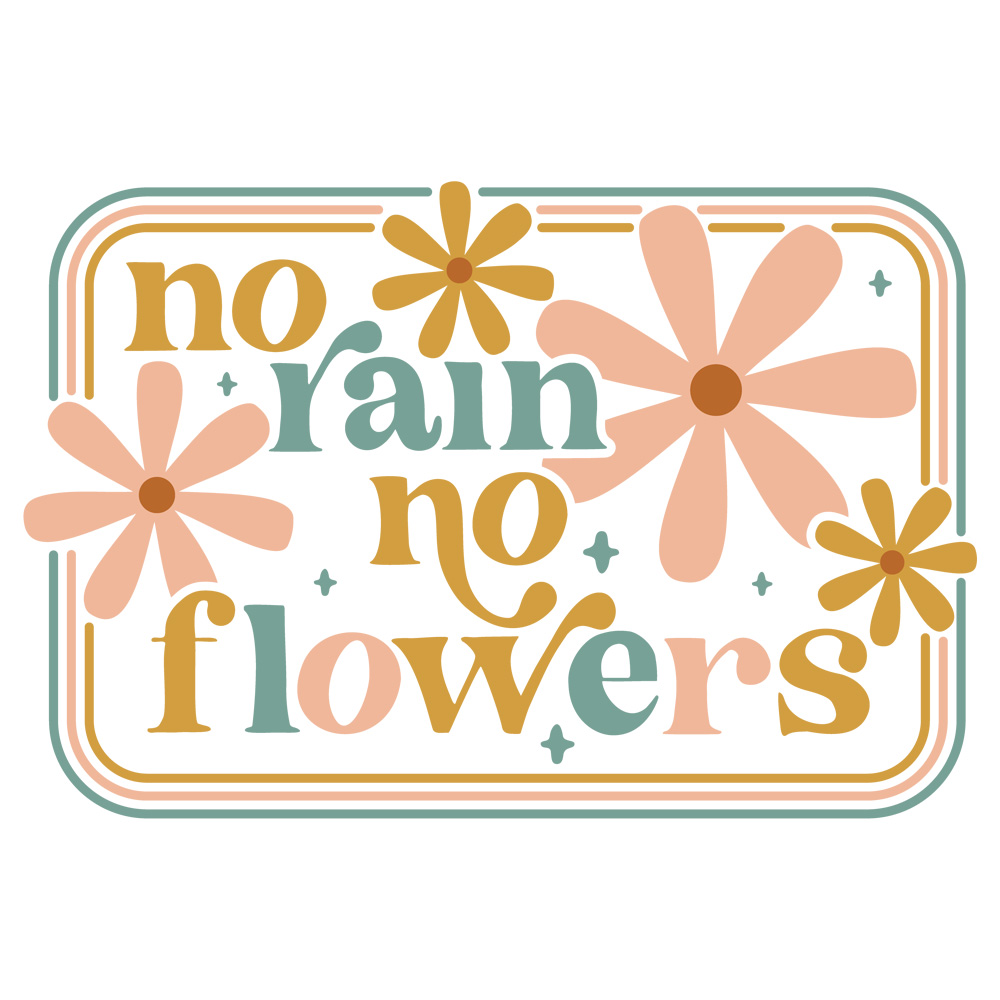 Tee Shirt Printed Vintage No Rain No flowers - Image 2