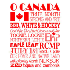 Tee Shirt Printed Canada O Canada Word Collage