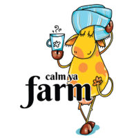 Tee Shirt Printed Cow Calm Ya Farm
