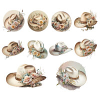 Alternative view of Ceramic Mug Printed WATERCOLOUR ART COWGIRL HAT FLORAL BOUQUET Pick Your Design 11oz Capacity