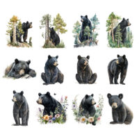 Alternative view of Ceramic Mug Printed WATERCOLOUR ART BLACK BEAR Pick Your Design 11oz Capacity