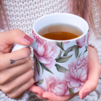 Alternative view of Ceramic Mug Printed SEAMLESS WRAP FLORALS Pick Your Design 11oz Capacity