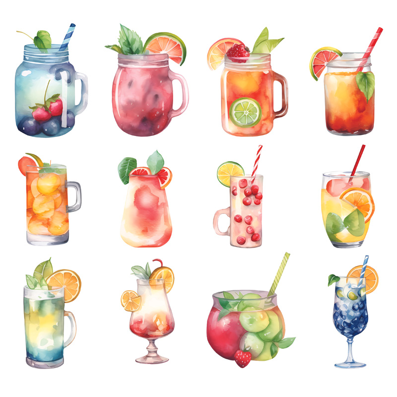 Ceramic Mug Printed WATERCOLOUR ART COCKTAILS Pick Your Design 15 oz Capacity