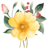 Tee Shirt Printed Beautiful Florals Watercolor Art #01