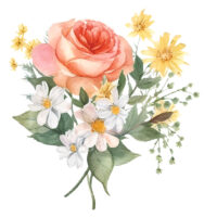 Tee Shirt Printed Beautiful Florals Watercolor Art #02