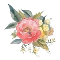 Tee Shirt Printed Beautiful Florals Watercolor Art #11